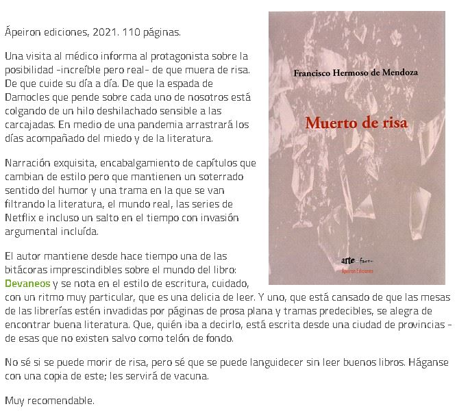 Reseña Muerto de risa en Cuchitril Literario